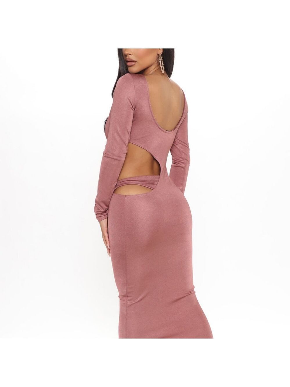 NWT Fashion Nova Show a Little Cut Out Midi Dress, Size L - Picture 4 of 14